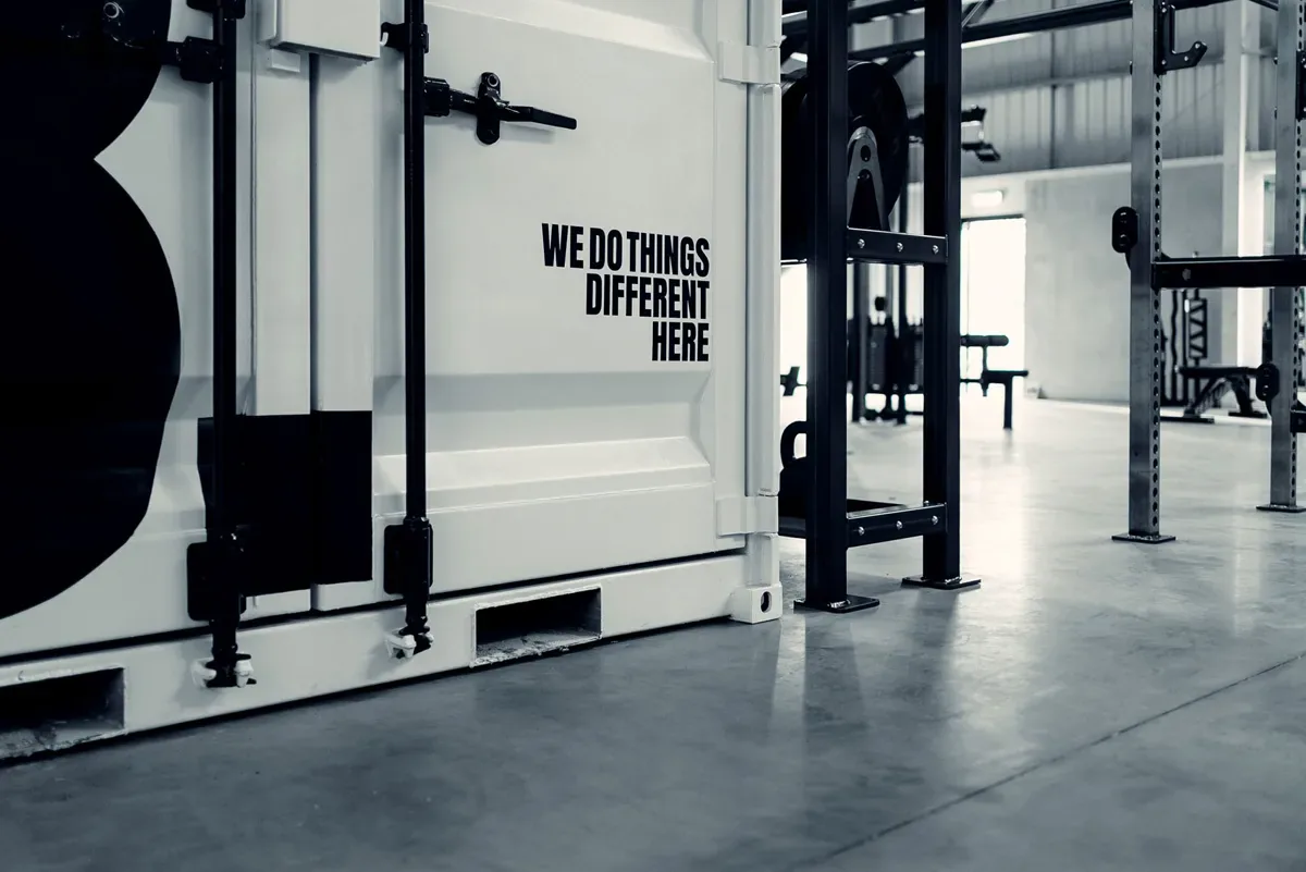 Custom rig and container with 'We Do Things Different Here' in The Bailey