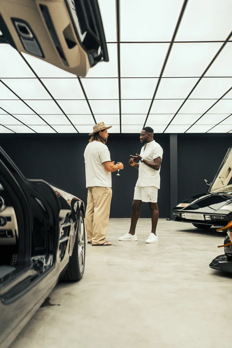 Guests among supercars in The Neon at the launch event