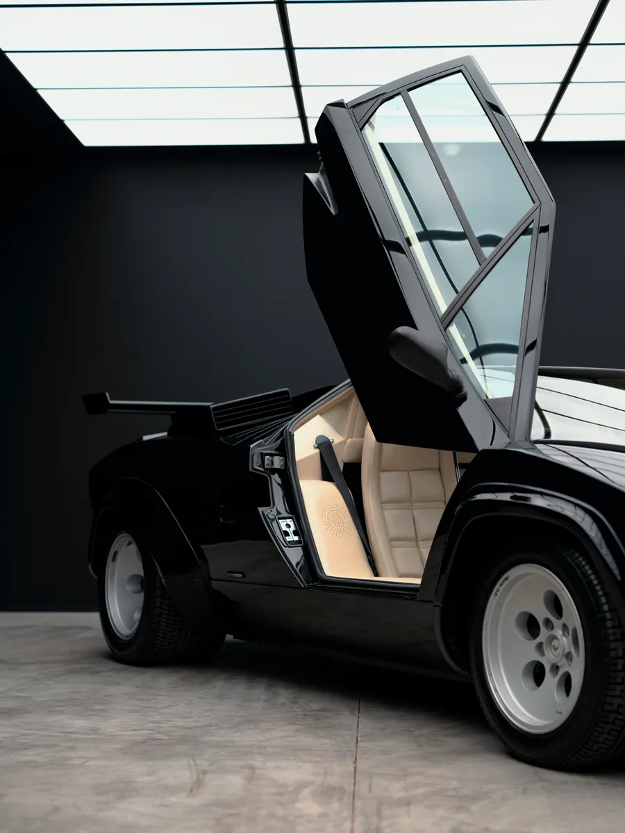 Lamborghini Countach with its scissor door open